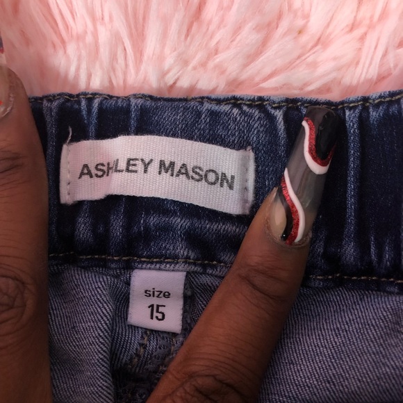 SOLD Ashley Mason Distressed Drawstring Waist Skinny Jean Jeggings - Picture 5 of 6